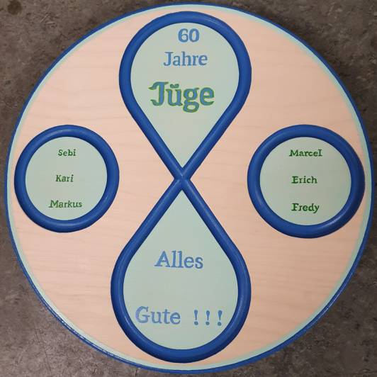 Balancekreisel / Balanceboard aus Holz mit individueller Bemalung